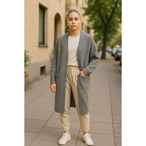 "KARISMA" Long Sleeve‎ Open Thick Cardigan SZ S/M Lounge Wear Cozy Knit Sweater